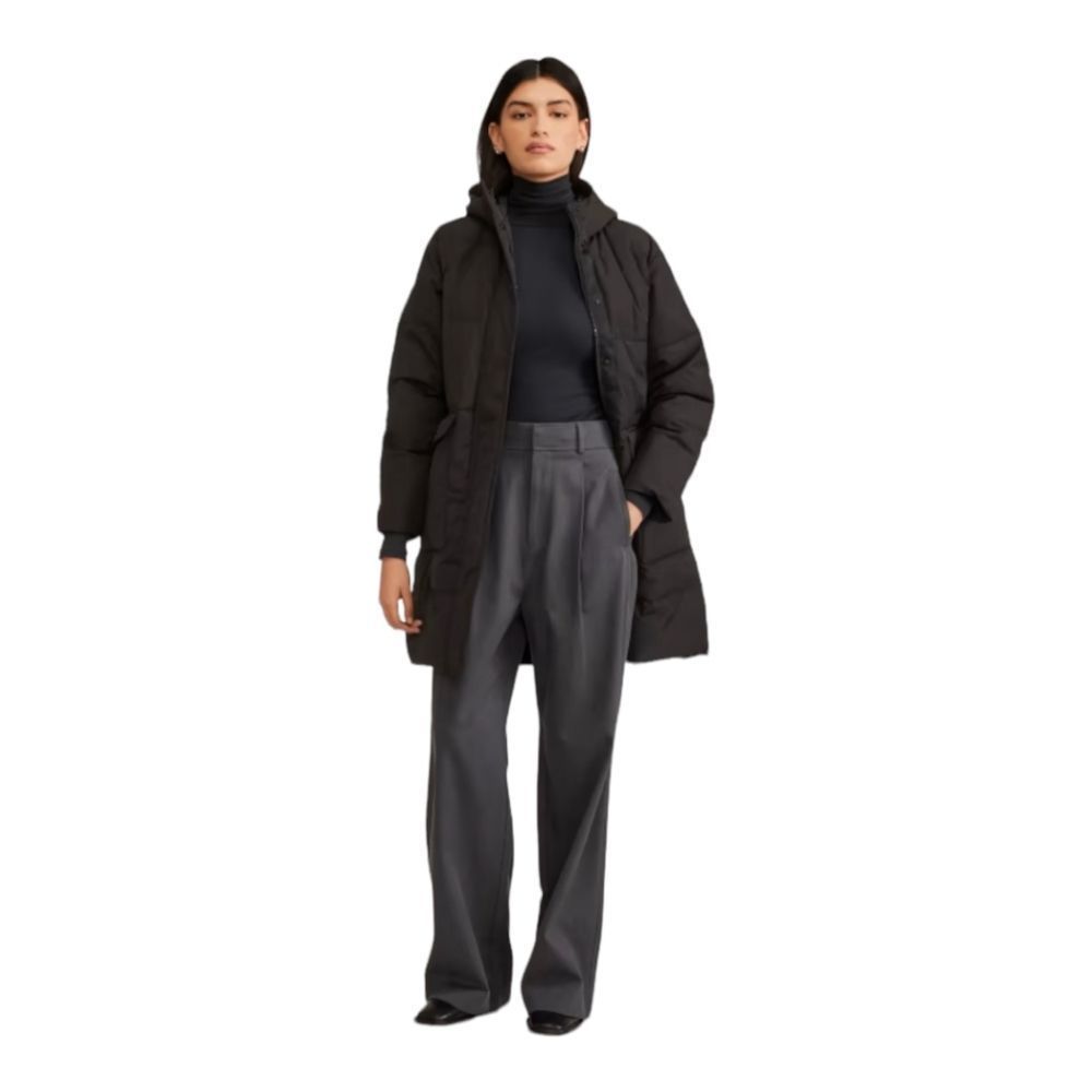 EVERLANE NWT ReNew Long Puffer Parka Coat women's sz L in black NEW